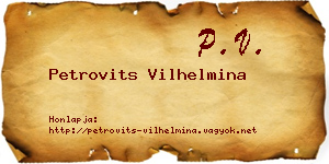 Petrovits Vilhelmina névjegykártya